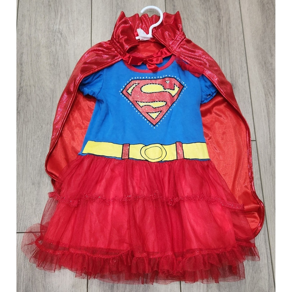DC Comics Super Tutu Girl Dress Up Halloween Costume With Red Cape Size 4T